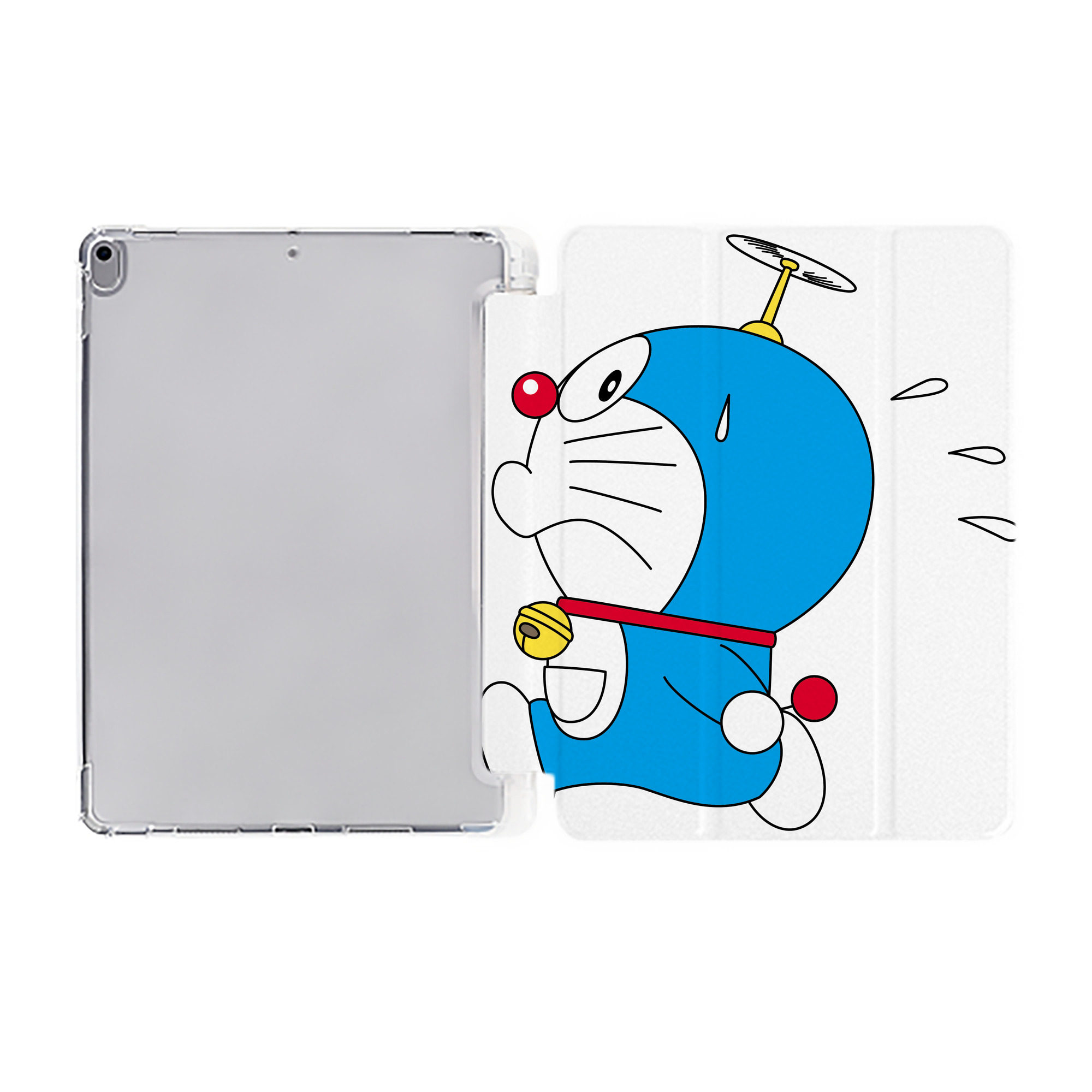 （画像用） ドラえもん Doraemon IPad ケース ペン収納付き 三つ折りスタンド PUレザー×シリコン 対応機種9.5/10.5/10.9インチ